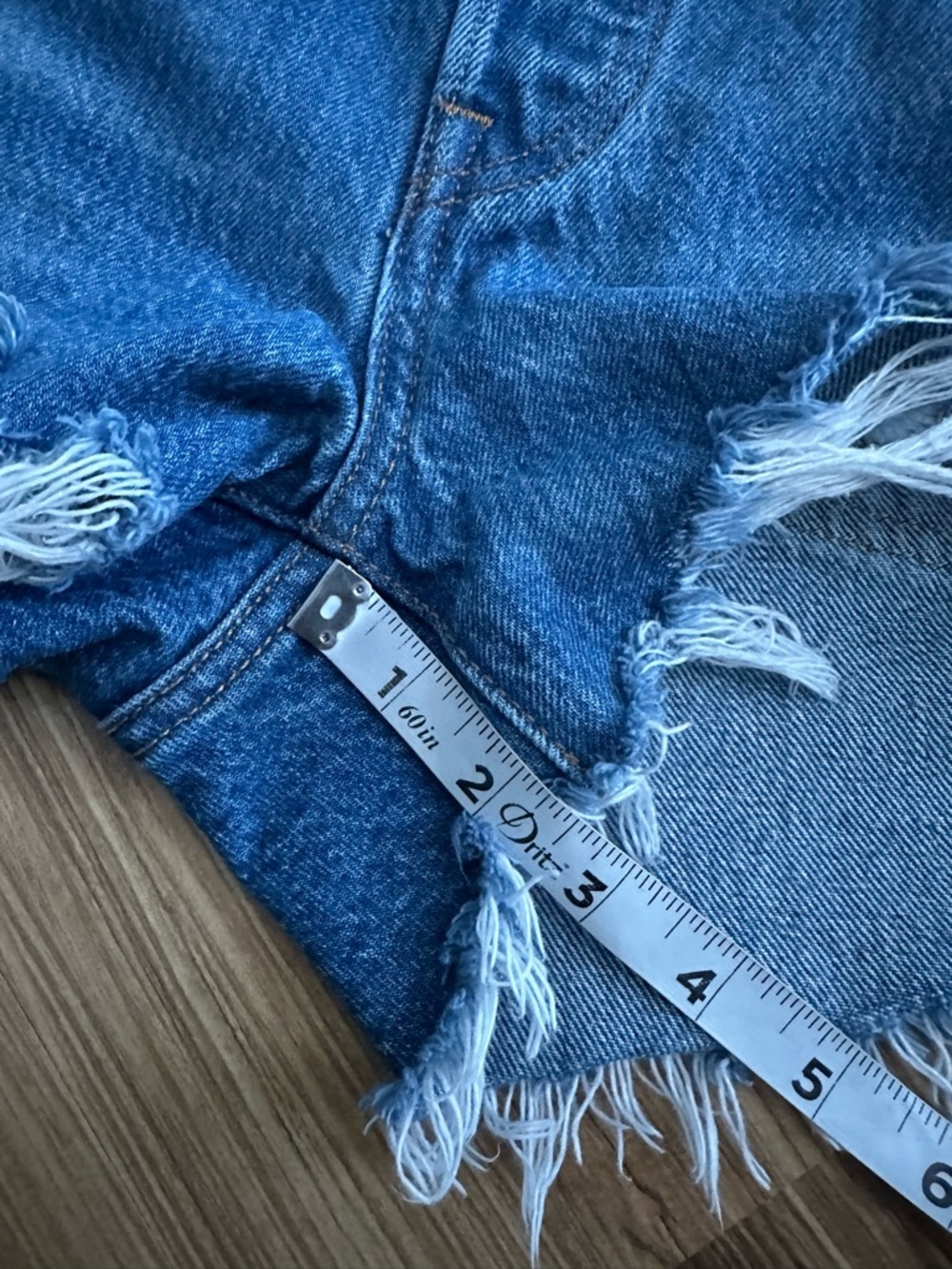 Levi's Light Blue Distressed High-Rise Jean Shorts - Picture 11 of 13